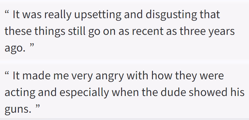 Anonymous student poll responses about the Charlottesville lesson